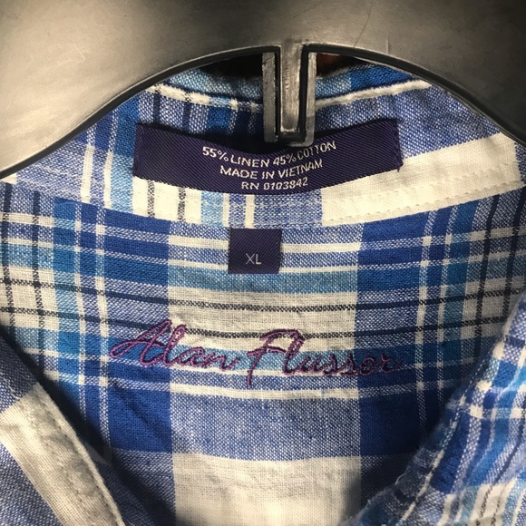Alan Flusser button down short sleeve shirt XL - Picture 6 of 7